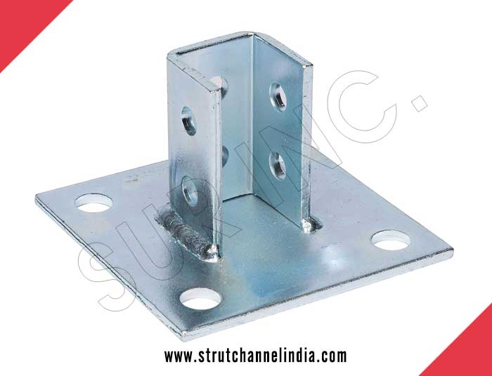 Post Base Single Channel, 4 Hole, Square, 3-1/2 Channel manufacturers exporters in India